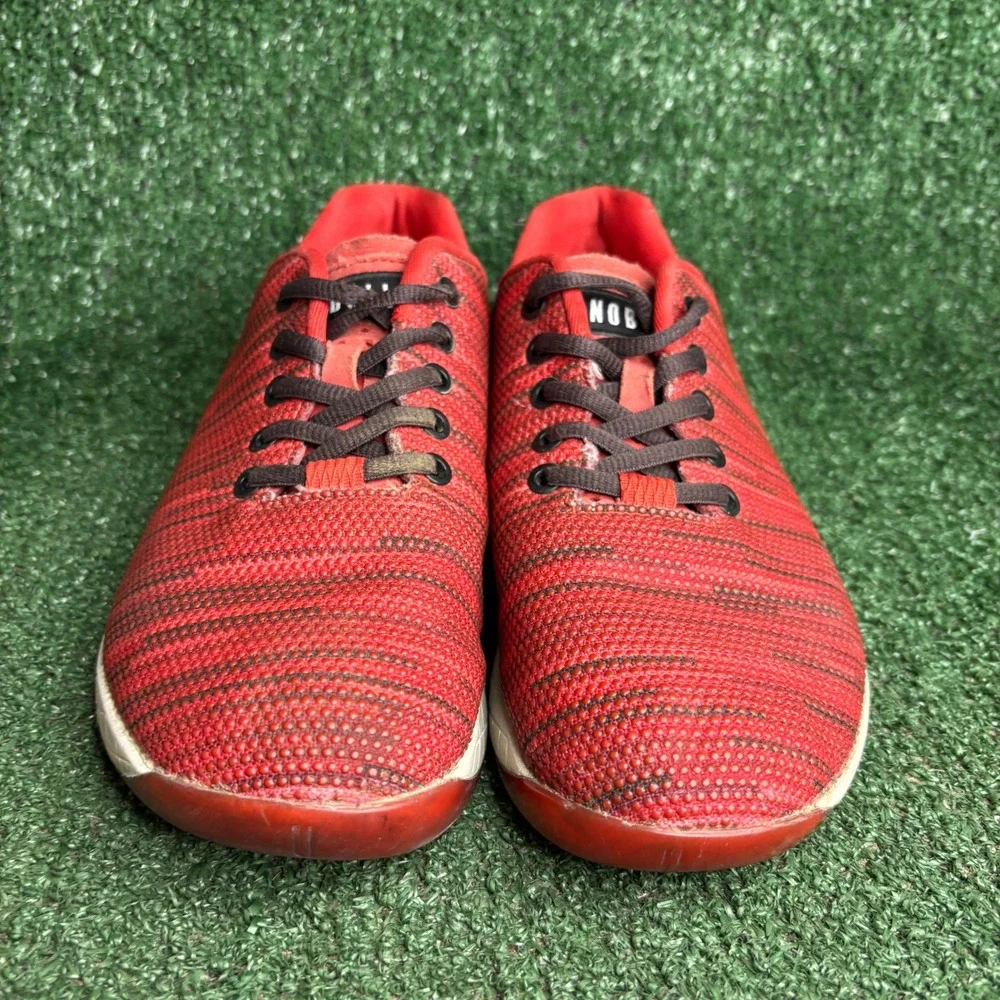 NOBULL Superfabric Trainer Stripe Cross Training Shoe Red Black Womens Size 9